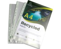 Sachet de 25 pochettes perforées PP recyclé Forever 12/100e - A4 - Translucide