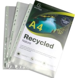 Sachet de 25 pochettes perforées PP recyclé Forever 12/100e - A4 - Translucide