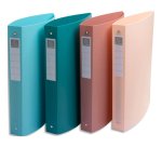 Classeur semi-rigide 4 anneaux PP recyclé Skandi - Couleurs assorties