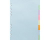 Intercalaires carte pastel 170g Forever 8 positions - A4 - Couleurs assorties pastel