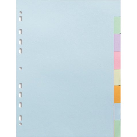 Intercalaires carte pastel 170g Forever 8 positions - A4 - Couleurs assorties pastel