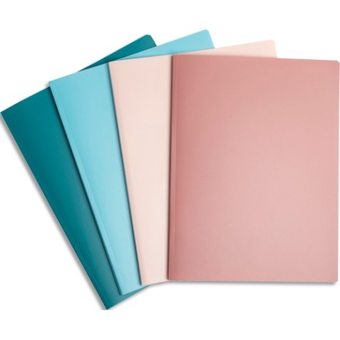 Protège-documents semi-rigide en PP recyclé 80 vues Skandi - Couleurs assorties