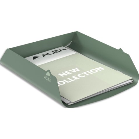 Corbeille à courrier en métal plein ODESK. Coloris vert celadon