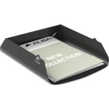 Corbeille à courrier en métal plein ODESK. Coloris noir