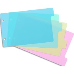 Jeu de 4 intercalaires polypropylène RAINBOWPASTEL A5 portrait (classeur à fiche). Coloris pastel