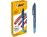 BIC Stylo à bille rétractable 4 Colours Smooth Drop, S