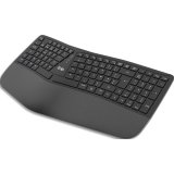 Clavier ergonomique sans fil rechargeable bluetooth + 2,4ghz - noir KBWERGO
