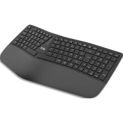 Clavier ergonomique sans fil rechargeable bluetooth + 2,4ghz - noir KBWERGO