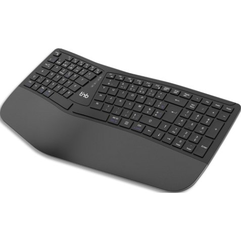 Clavier ergonomique sans fil rechargeable bluetooth + 2,4ghz - noir KBWERGO