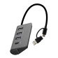Hub 4 ports usb 3.0 auto-alimenté - usb-a et usb-c - gris sidéral HUBUSB4ALUC
