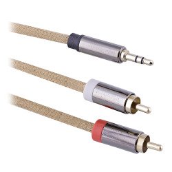 Rope - câble jack stéréo 3.5 m/2 rca m - 2m - marron RJACKRCA2