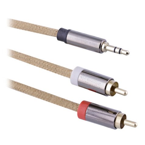 Rope - câble jack stéréo 3.5 m/2 rca m - 2m - marron RJACKRCA2