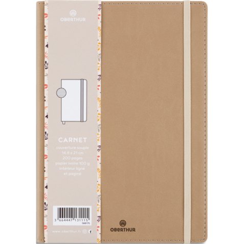 Carnet a5 carmen sable - 200 pages - souple - ligne 588175