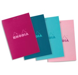 Rhodia bloc agrafé COULEURS N°11 5/5 80 feuillets microperforés, couvertures assorties - Assortis