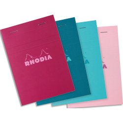 Rhodia bloc agrafé COULEURS N°13 5/5 80 feuillets microperforés, couverures assorties - Assortis