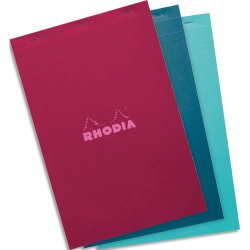 Rhodia bloc agrafé COULEURS N°19 5/5 80 feuillets microperforés, couverures assorties - Assortis