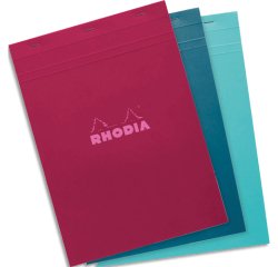 Rhodia bloc agrafé COULEURS N°18 5/5 80 feuillets microperforés, couvertures assorties - Assortis