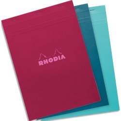 Rhodia bloc agrafé COULEURS N°18 5/5 80 feuillets microperforés, couverures assorties - Assortis
