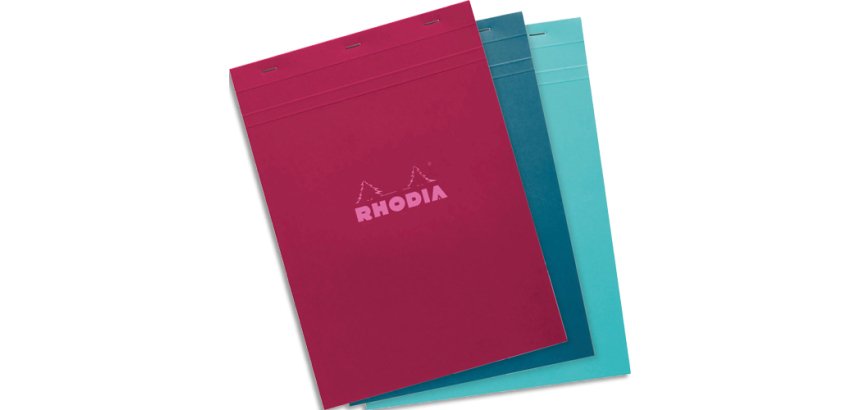 Rhodia bloc agrafé COULEURS N°18 5/5 80 feuillets microperforés, couvertures assorties - Assortis