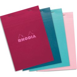 Rhodia bloc agrafé COULEURS N°16 5/5 80 feuillets microperforés, couverures assorties - Assortis