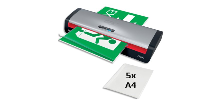 Plastifieuse 250HS, jusqu'au format A3,noir/argent/rouge