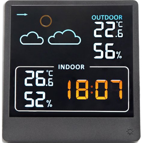 Thermomètre et hygromètre intérieur et extérieur, mémorisation des températures