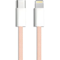 Câble usb-c / lightning mfi, colors nylon, rose, 1m 600410