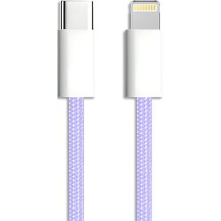 Câble usb-c / lightning mfi, colors nylon, violet, 1m 600411