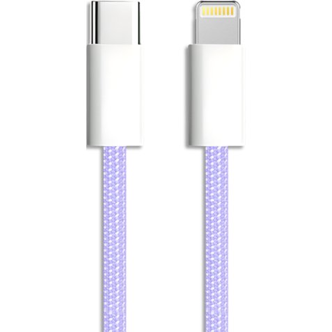 Câble usb-c / lightning mfi, colors nylon, violet, 1m 600411