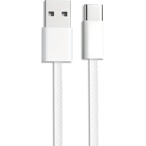 Câble usb-a / usb-c, nylon, blanc, 1m 600418