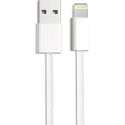 Câble mfi, usb-a / lightning, nylon, blanc, 1m 600416