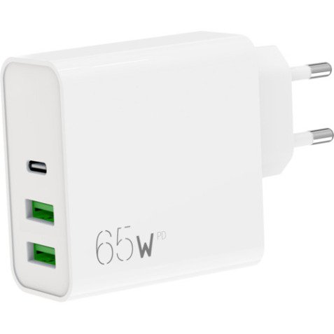 Chargeur secteur, triple, 2 usb-a / 1 usb-c, pd65w, blanc 570411
