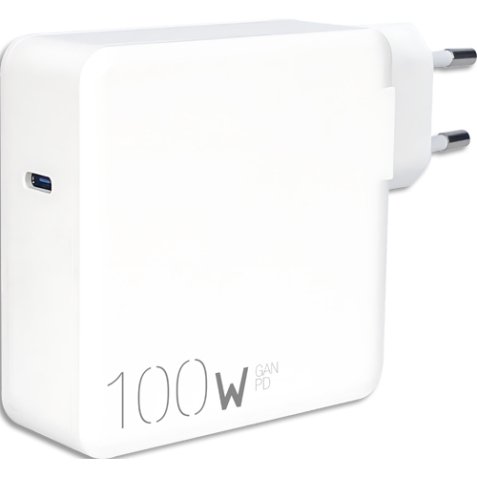 Chargeur secteur, usb-c, pd100w, blanc + câble usb-c, nylon, noir, 2m 570414