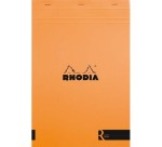 Bloc agrafé Rhodia le R N°18 21x29,7 cm 70 feuillets ligné 90g - Orange
