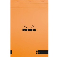 Bloc agrafé Rhodia le R N°18 21x29,7 cm 70 feuillets ligné 90g - Orange
