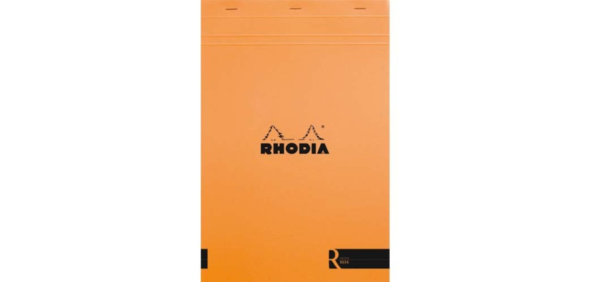 Bloc agrafé Rhodia le R N°18 21x29,7 cm 70 feuillets ligné 90g - Orange