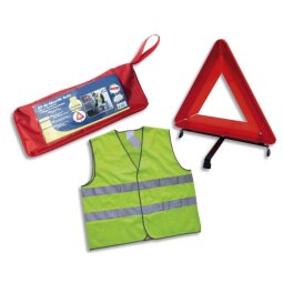 Equipement véhicules - triangle, gilet, et housse de rangement