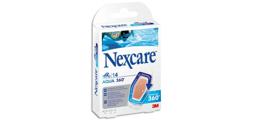 Boîte de 14 pansements en polyuréthane Aqua, 3 tailles