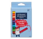 Pastel huile lefranc bourgeois 60mm diamètre 8mm coloris assortis boîte 12 unités