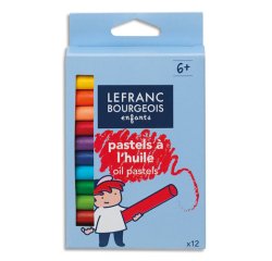 Pastel huile lefranc bourgeois 60mm diamètre 8mm coloris assortis boîte 12 unités