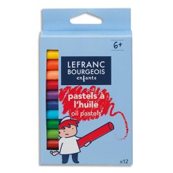 Pastel huile lefranc bourgeois 60mm diamètre 8mm coloris assortis boîte 12 unités