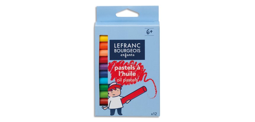 Pastel huile lefranc bourgeois 60mm diamètre 8mm coloris assortis boîte 12 unités