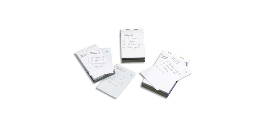 Bloc maître d’hôtel 50 feuillets 50/3 autocopiant Elve - 75x150 mm