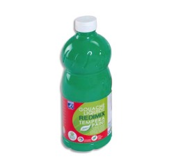 Gouache lefranc bourgeois liquide redimix non toxique fluide couvrante prête à l'emploi vert franc flacon 1000ml