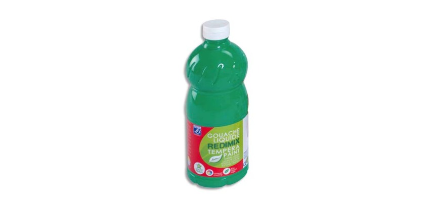 Gouache lefranc bourgeois liquide redimix non toxique fluide couvrante prête à l'emploi vert franc flacon 1000ml