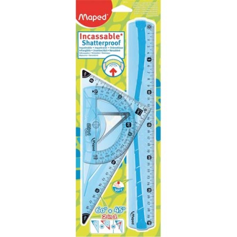 Kit de géométrie Flex, incassable, 3 pièces