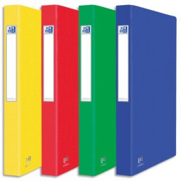 Classeur 2 anneaux cartonné Oxford Eurofolio+ A4 - Dos 3,5 cm couleurs assorties