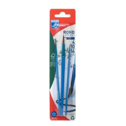 Blister de 3 pinceaux Poil de Poney n° 4 + n°10 + n°16