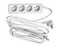 Steckdosenleiste für 4 Steckdosen ohne Schalter - Kabel 4 m