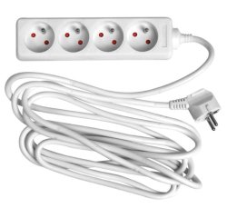 Power strip 4 sockets without switch - 4m cable